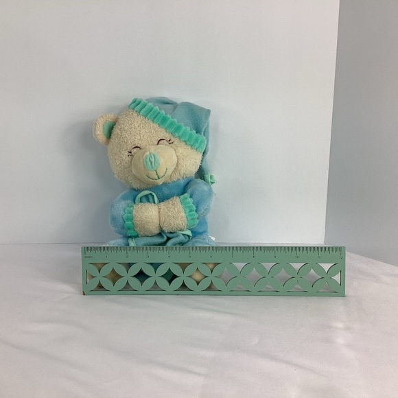 Hugfun Sleepy Prayer Bear 10" Plush Green Light Up Recites "Lay Me Down Sleep” - Picture 10 of 10